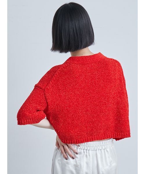 MIESROHE（ミースロエ）の「モールヤーンオープンカラーNT（ニット/セーター・レディース・ホワイト/ブラック/レッド・F）」の16枚目の写真