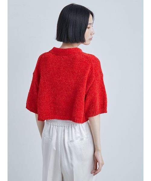 MIESROHE（ミースロエ）の「モールヤーンオープンカラーNT（ニット/セーター・レディース・ホワイト/ブラック/レッド・F）」の17枚目の写真