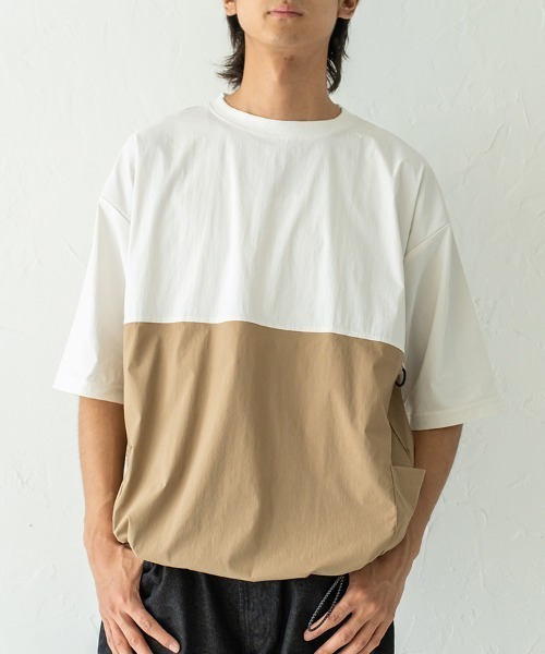 HORIZON DREAM(ホライゾンドリーム)の「速乾布帛キャリーポケットTシャツ(Tシャツ/カットソー・メンズ・ブラック/ホワイト・LARGE/MEDIUM)」の1枚目の写真
