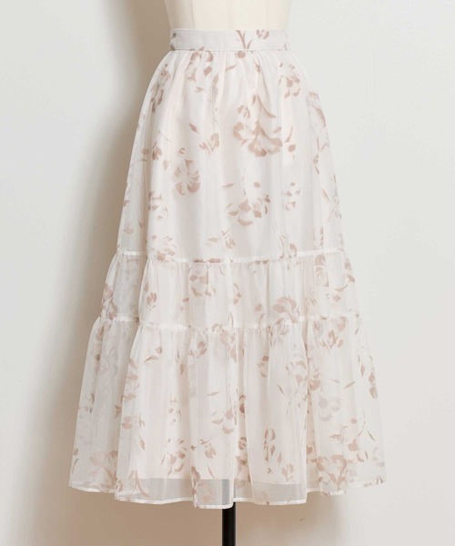 NOELA(ノエラ)の「フラワーフロッキーメッシュスカート(スカート・レディース・ボルドー/オフホワイト/ブラウン・M/S)」の11枚目の写真