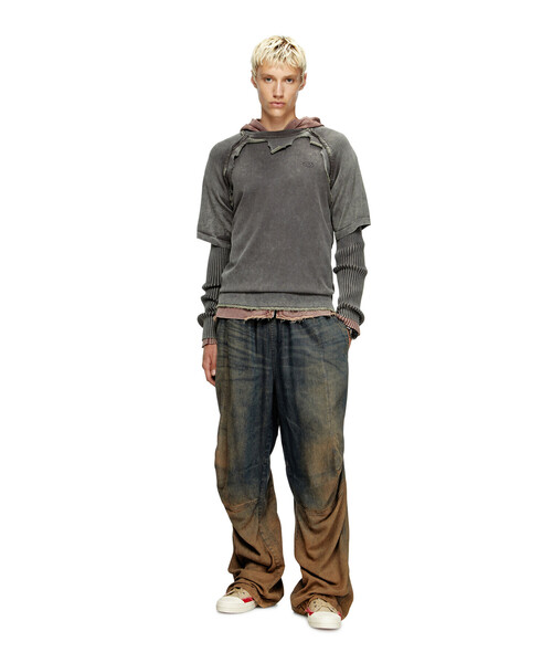 DIESEL（ディーゼル）の「メンズ コットンプルオーバートップ K-PETRO（ニット/セーター・メンズ・グレー・XX-LARGE/SMALL/MEDIUM/X-SMALL/X-LARGE/LARGE）」の3枚目の写真