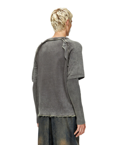 DIESEL（ディーゼル）の「メンズ コットンプルオーバートップ K-PETRO（ニット/セーター・メンズ・グレー・XX-LARGE/SMALL/MEDIUM/X-SMALL/X-LARGE/LARGE）」の4枚目の写真