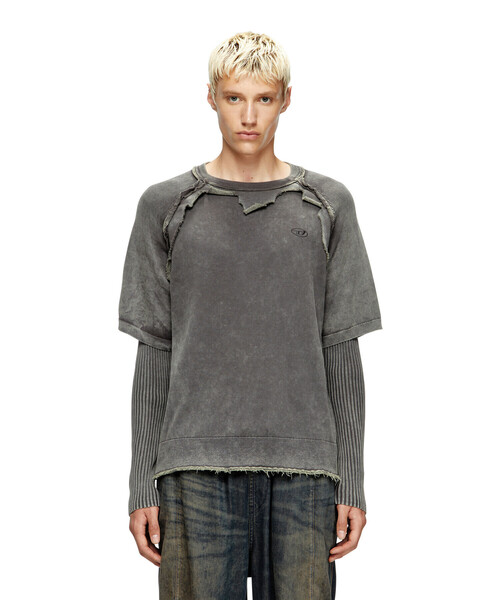 DIESEL（ディーゼル）の「メンズ コットンプルオーバートップ K-PETRO（ニット/セーター・メンズ・グレー・XX-LARGE/SMALL/MEDIUM/X-SMALL/X-LARGE/LARGE）」の5枚目の写真