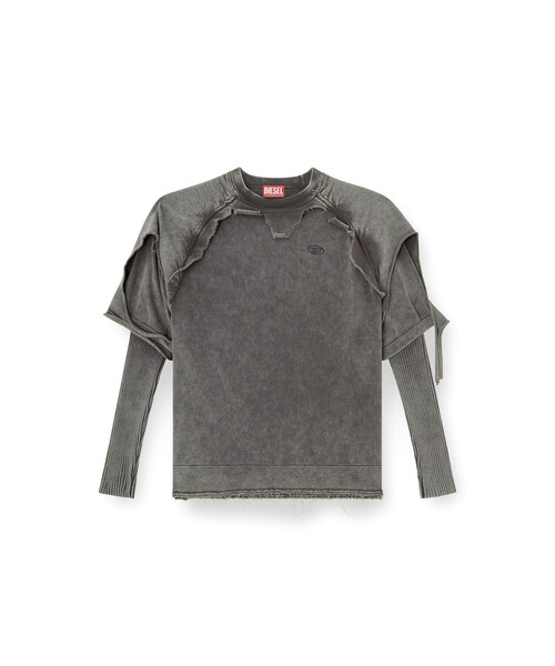 DIESEL（ディーゼル）の「メンズ コットンプルオーバートップ K-PETRO（ニット/セーター・メンズ・グレー・XX-LARGE/SMALL/MEDIUM/X-SMALL/X-LARGE/LARGE）」の6枚目の写真