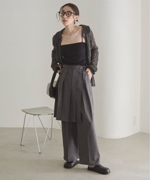 ANGIE | 【セットアイテム/単品着用可能】ラッププリーツスカート付き スラックスパンツ(スラックス)