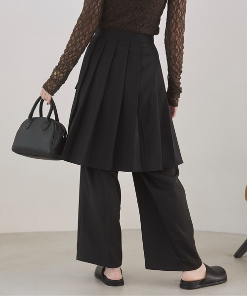 ANGIE（アンジー）の「【セットアイテム/単品着用可能】ラッププリーツスカート付き スラックスパンツ（スラックス・レディース・ブラック/チャコール・FREE）」の18枚目の写真