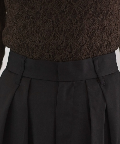 ANGIE（アンジー）の「【セットアイテム/単品着用可能】ラッププリーツスカート付き スラックスパンツ（スラックス・レディース・ブラック/チャコール・FREE）」の11枚目の写真