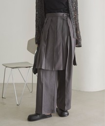 ANGIE（アンジー）の「【セットアイテム/単品着用可能】ラッププリーツスカート付き スラックスパンツ（スラックス）」
