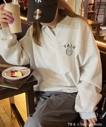FIRSTMOOD別注【YALE】襟付きオーバーサイズ裏起毛スウェット