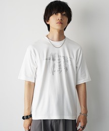 【MinoriTY】ソフトタッチ×厚手仕立て落書き風箔プリントTシャツ 半袖Tシャツ メンズ 夏服