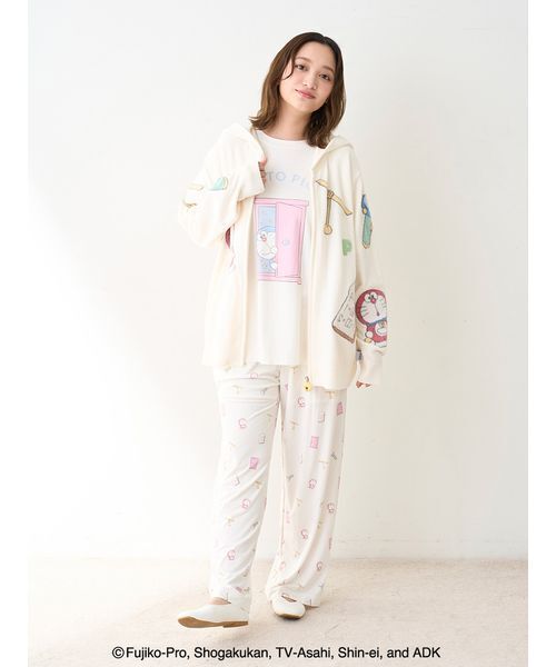 ジェラートピケ 総柄ロングパンツ ドラミちゃん ドラえもん ドラえもん】【レディース】総柄ロングパンツ（ルームウェア