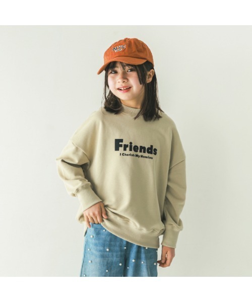 jeans-b（ジーンズベー）の「ジーンズベー FRIENDS　トレーナー（スウェット・キッズ・サンドベージュ/ベージュ/チャコールグレー・150cm/140cm/160cm/130cm）」の3枚目の写真