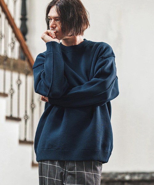 BOGEN ニット　セーター　M ネイビー×クリーム BOGEN ニット セーター M ネイビー×クリーム