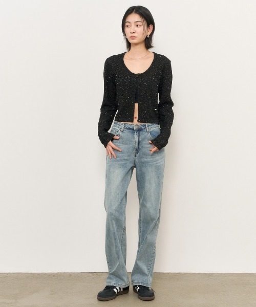 GENERAL IDEA(ジェネラルアイデア)の「GENERAL IDEA/ジェネラルアイディア glitter knit cardigan ニットカーディガン 冬服(カーディガン/ボレロ・レディース・ブラック/グリーン・S/M/L)」の10枚目の写真