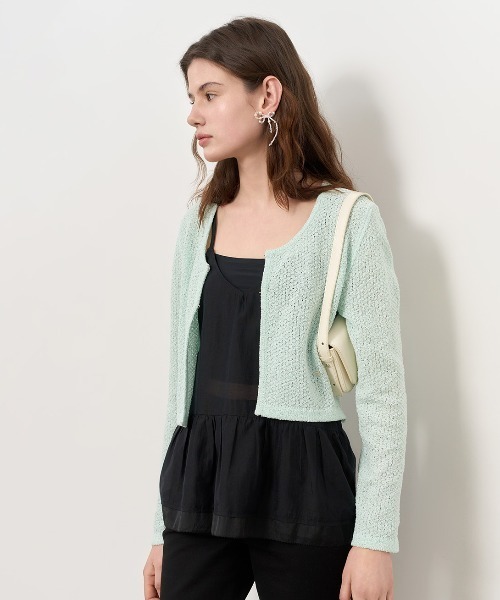 GENERAL IDEA(ジェネラルアイデア)の「GENERAL IDEA/ジェネラルアイディア glitter knit cardigan ニットカーディガン 冬服(カーディガン/ボレロ・レディース・ブラック/グリーン・S/M/L)」の13枚目の写真