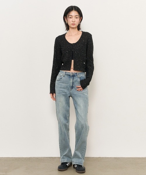GENERAL IDEA(ジェネラルアイデア)の「GENERAL IDEA/ジェネラルアイディア glitter knit cardigan ニットカーディガン 冬服(カーディガン/ボレロ・レディース・ブラック/グリーン・S/M/L)」の8枚目の写真