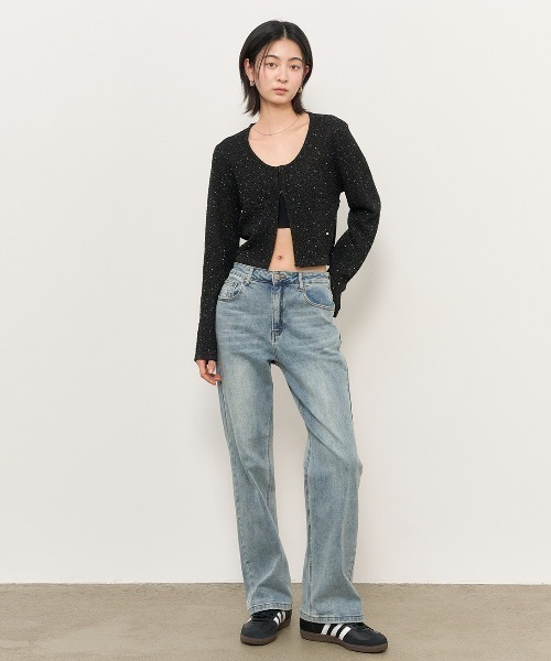 GENERAL IDEA(ジェネラルアイデア)の「GENERAL IDEA/ジェネラルアイディア glitter knit cardigan ニットカーディガン 冬服(カーディガン/ボレロ・レディース・ブラック/グリーン・S/M/L)」の9枚目の写真