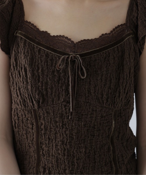 FREE'S MART（フリーズマート）の「◆レーストリムカットジャガードカットソー（Tシャツ/カットソー・レディース・ブラウン/ホワイト・FREE）」の15枚目の写真