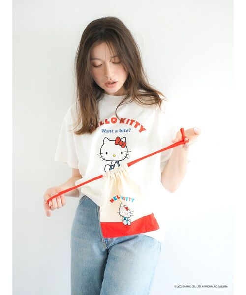 Ungrid(アングリッド)の「【ハローキティーコラボ】ロゴデザイン巾着ポーチ(ポーチ・レディース・アイボリー・FREE)」の6枚目の写真