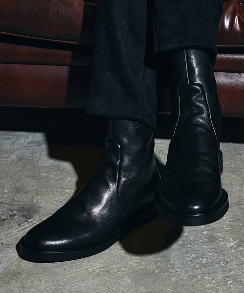 alfredoBANNISTER（アルフレッドバニスター）の「【ソフトレザー】ドレープ ロング バックジップ ブーツ（ブーツ・メンズ・ブラック・39/40/41/42/43/44）」の9枚目の写真