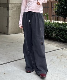 SULFUR DYEING WIDE SWEAT PANTS