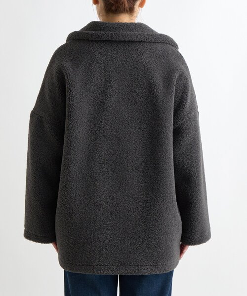 un dix cors（アンディコール）の「《ふんわり上品なこなれ感》ミクロボアコート（ピーコート・レディース・ブラウン/グレー・FREE）」の15枚目の写真