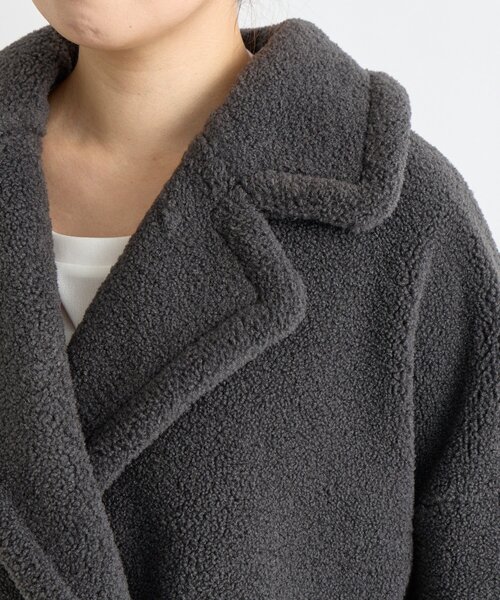 un dix cors（アンディコール）の「《ふんわり上品なこなれ感》ミクロボアコート（ピーコート・レディース・ブラウン/グレー・FREE）」の17枚目の写真