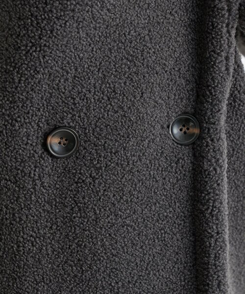 un dix cors（アンディコール）の「《ふんわり上品なこなれ感》ミクロボアコート（ピーコート・レディース・ブラウン/グレー・FREE）」の21枚目の写真