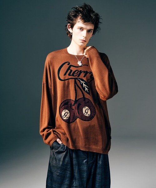 glamb(グラム)の「Cherry Ball Knit / チェリーボールニット(ニット/セーター・メンズ・ブラック/ブルー/ブラウン・M/L)」の9枚目の写真