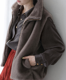 La TOTALITE | 【洗える】シュシュSETピーチサテン起毛シャツ(シャツ/ブラウス)