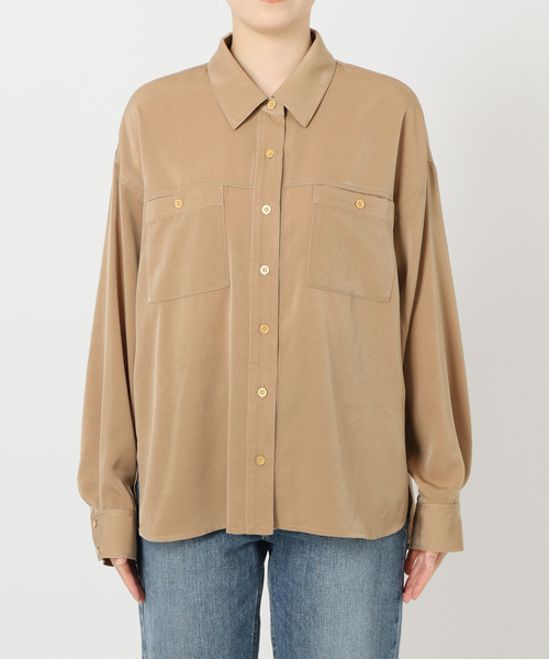 セール】【洗える】シュシュSETピーチサテン起毛シャツ（シャツ