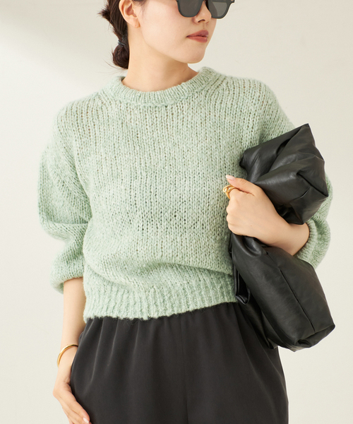 plage（プラージュ）の「Fluffy half ニット（ニット/セーター・レディース・チャコールグレー/グリーン/ホワイト系その他・FREE）」の19枚目の写真