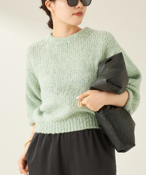 plage（プラージュ）の「Fluffy half ニット（ニット/セーター・レディース・チャコールグレー/グリーン/ホワイト系その他・FREE）」の18枚目の写真