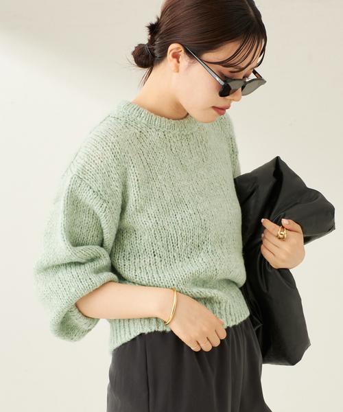 plage（プラージュ）の「Fluffy half ニット（ニット/セーター・レディース・チャコールグレー/グリーン/ホワイト系その他・FREE）」の17枚目の写真