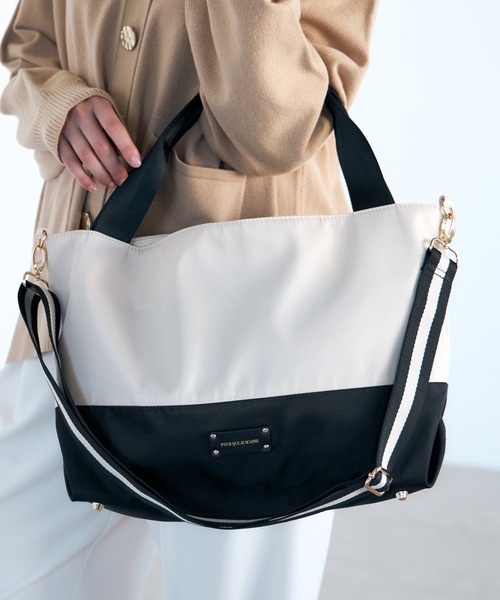 Elura(エルーラ)の「撥水ベルト2WAYトート/579691(トートバッグ・レディース・ブラック/ベージュ/クリーム/キャメル/カーキ/グレー・FREE)」の4枚目の写真