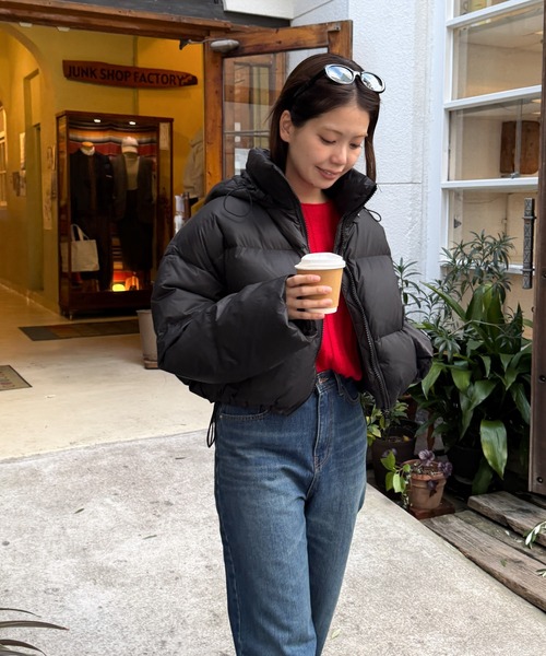 CANAL JEAN（キャナルジーン）の「El mar　パーカーショートダウンジャケット（ダウンジャケット/コート・レディース・グレー/ブラック/ミント・ONE SIZE）」の4枚目の写真