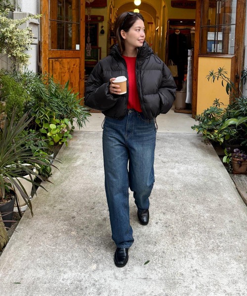 CANAL JEAN（キャナルジーン）の「El mar　パーカーショートダウンジャケット（ダウンジャケット/コート・レディース・グレー/ブラック/ミント・ONE SIZE）」の6枚目の写真