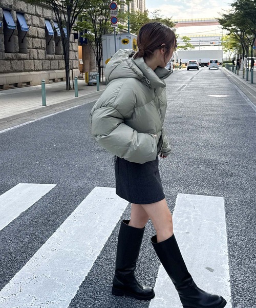 CANAL JEAN（キャナルジーン）の「El mar　パーカーショートダウンジャケット（ダウンジャケット/コート・レディース・グレー/ブラック/ミント・ONE SIZE）」の11枚目の写真