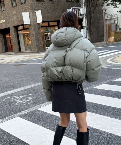 CANAL JEAN（キャナルジーン）の「El mar　パーカーショートダウンジャケット（ダウンジャケット/コート・レディース・グレー/ブラック/ミント・ONE SIZE）」の12枚目の写真