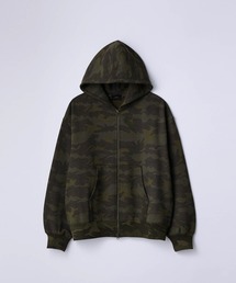 SLICK | 【SLICK/スリック】Camouflage Print Double Zip Parka/カモフラージュスウェットダブルジップパーカー / ヘビィーウェイト/セットアップ(パーカー)
