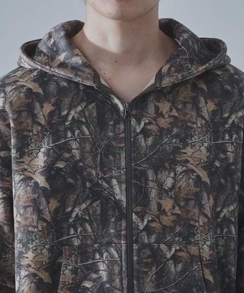 SLICK（スリック）の「【SLICK/スリック】Camouflage Print Double Zip Parka/カモフラージュスウェットダブルジップパーカー / ヘビィーウェイト/セットアップ（パーカー・メンズ・ウッドランド/リアルツリーカモ・1/2/3）」の13枚目の写真