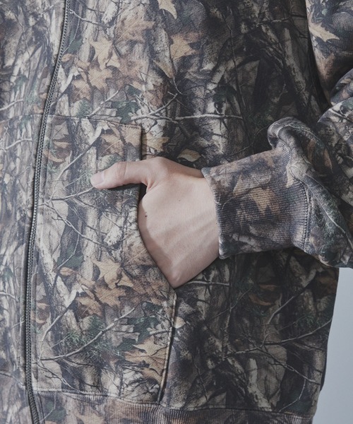 SLICK（スリック）の「【SLICK/スリック】Camouflage Print Double Zip Parka/カモフラージュスウェットダブルジップパーカー / ヘビィーウェイト/セットアップ（パーカー・メンズ・ウッドランド/リアルツリーカモ・1/2/3）」の18枚目の写真