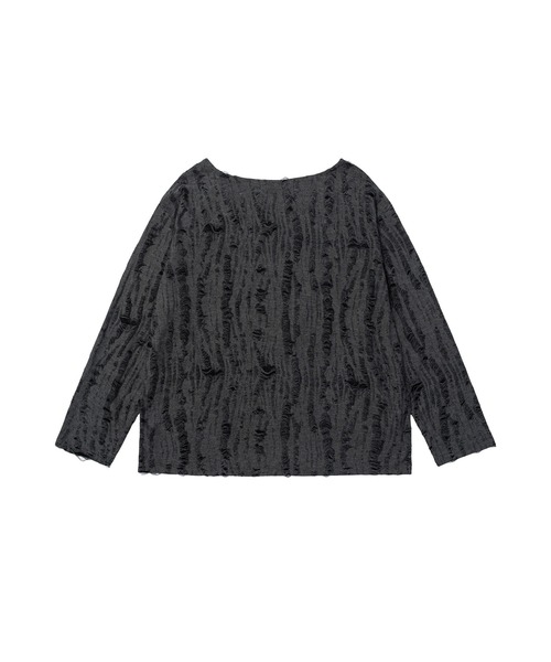 HOOK(フック)の「バタフライレースルーズロンT(Tシャツ/カットソー・レディース・ダークグレー/ベージュ・MEDIUM/SMALL)」の4枚目の写真