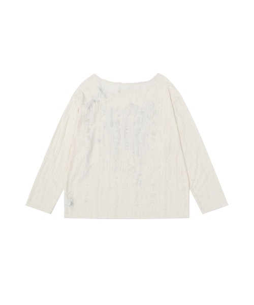 HOOK(フック)の「バタフライレースルーズロンT(Tシャツ/カットソー・レディース・ダークグレー/ベージュ・MEDIUM/SMALL)」の6枚目の写真