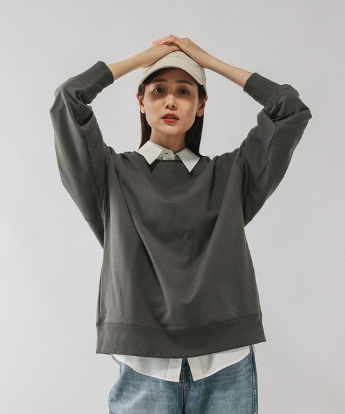 乾きやすいミニ裏毛カラープルオーバー/580946（Tシャツ/カットソー