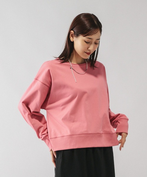 GLOBAL WORK（グローバルワーク）の「乾きやすいミニ裏毛カラープルオーバー/580946（Tシャツ/カットソー・レディース・スモークピンク/杢グレー/ブルー/ネイビー/スミクロ/レッド・REGULAR/SHORT）」の14枚目の写真