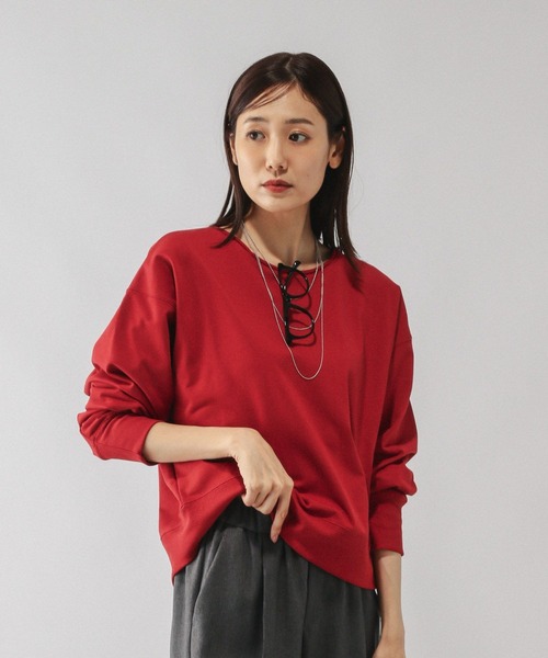 セール】乾きやすいミニ裏毛カラープルオーバー/580946（Tシャツ