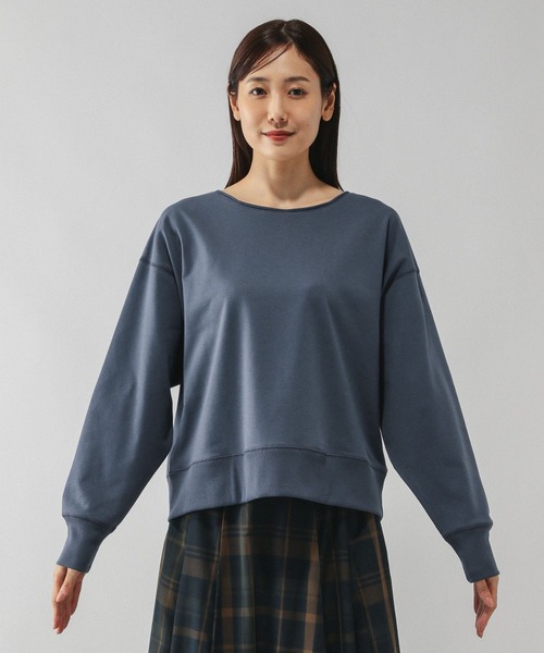 GLOBAL WORK（グローバルワーク）の「乾きやすいミニ裏毛カラープルオーバー/580946（Tシャツ/カットソー・レディース・スモークピンク/杢グレー/ブルー/ネイビー/スミクロ/レッド・REGULAR/SHORT）」の8枚目の写真