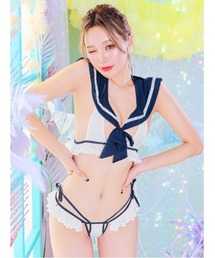 DRW（ドロー）の「コスプレ セーラー服 フリル ランジェリー ハロウィン 2点SET（コスチューム/パーティーグッズ・レディース）」