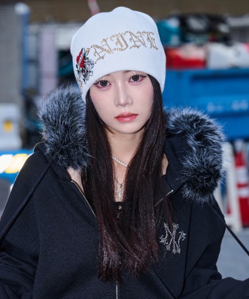 glam lipsSHAGGY ボンディング KNIT ZIP フーディー美品 UNISEX] Shaggy ボンディング KNIT Zip フーディー